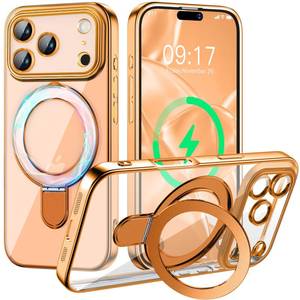 lot 20197 image: Pmteyoim Magnetic for iPhone 17 Pro Case with Invisible StandCompatible with MagSafeFull Camera Lens ProtectorMilitary Drop Protection Shockproof Not Yellowing Clear Slim Soft for Women Men