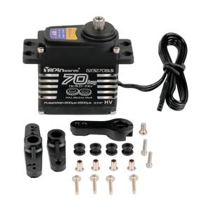 lot 20198 image: Rcmakl 70KG High Torque,GX3270BLS Digital RC Servo, 180270360 Degree Metal Gear, IP68 Brushless Motor, Black (270 Degree)