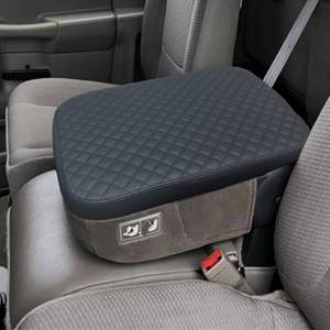 lot 20246 image: Zxiaochun Center Console Cover Compatible with 2002-2012 Dodge Ram 1500 2500 3500 Jump Seat Console, Armrest Lid Leather Protective Covering (Black)