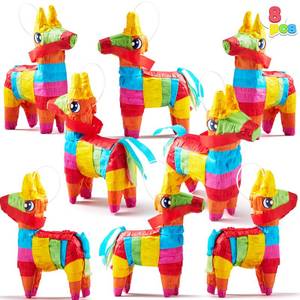 lot 20253 image: Cinco De Mayo 8 pcs Mini Donkey Pinatas 5.7x7.5 Rainbow Color for Fun Fiesta Taco Party Supplies, Luau Event Photo Props, Mexican Theme Decoration, Carnivals Festivals, Taco Tuesday Event