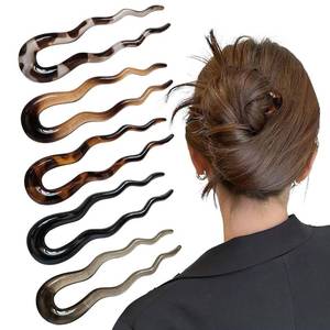 lot 20255 image: French Hair Pin,Hair Pins U Shaped Bobby Pins Bun for Hair��French Hair Pins for Women Buns��Hair Pieces Accessories for Women��4 Pcs,4 Style��