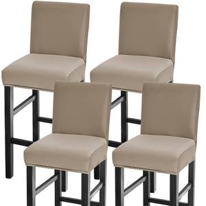 lot 20261 image: GOSTADY Bar Stool Covers Set of 4, Waterproof Barstool Seat Covers Stretch Counter Height Chair Covers for Pub Tall Chair with Backs, Bar Chair Covers for Kitchen Dining Room Cafe, Mocha