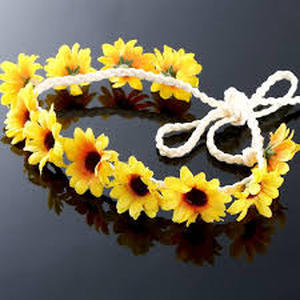 lot 12157 image: Boao 12 Pcs Sunflower Hair Accessories Hippie Daisy Bridal Headpiece Include 10 Sunflower Hair Clips and 2 Sunflowers Crown Headband, Hippie Daisy Clips Flower Headband Wreath for Wedding(Yellow)