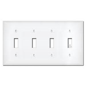 lot 14132 image: White Toggle Switch Wall Plate Covers with Screws