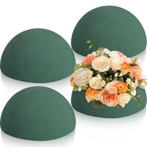 lot 1488 image: Boao 4 Pcs Half Ball Floral Foam Block 5.51 x 2.76 Inch Green Wet Dry Flower Foam Balls Large Flower Craft for Wedding Fresh and Artificial Flowers Plant Bouquet Arrangement DIY Craft