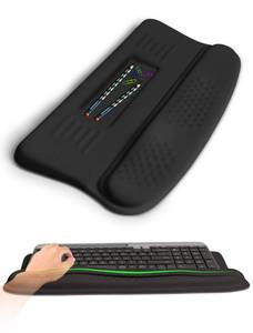 lot 1500 image: KUOSGM Ergonomic Wave Wrist Rest with Keyboard Stand, Cushioned Palm Rest, Comfortable Integrated Memory Foam for Natural Typing and Relieve Wrist Pain, Dark Night Black