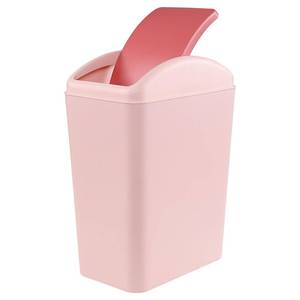 lot 1508 image: Nicesh 4.5 Gallon Trash Can with Swing Lid, Plastic Swing Top Trash Can (Pink)