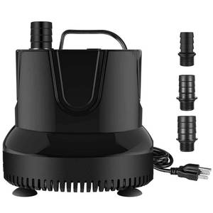 lot 1515 image: Simple Deluxe 660GPH 45W Bottom Suction Water Table Pump (2500LH) with 3 Nozzles for Fish Tank, Pond, Aquarium, Hydroponics, Fountains, Black