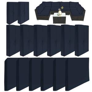 lot 1551 image: Bextile 14Pcs Patio Cushion Covers Replacement, Outdoor Furniture Cushion Covers Waterproof, Patio Furniture Cushion Covers with Zipper.