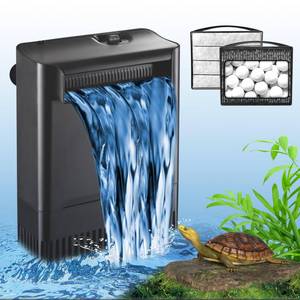 lot 1557 image: Turtle Tank Filter Aquarium Filter Power Adjustable 20-75 Gal. 290GPH Large Internal Filter 3-Stage Waterfall Bio-Filtration Low Water Level for Freshwater Saltwater Fish Tank Reptile Shrimp Frog