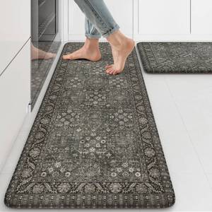 lot 1558 image: KIMODE Anti Fatigue Kitchen Mat 2PCS,Waterproof Farmhouse Green Kitchen Rugs Non-Slip,Vintage Kitchen Mats for Floor,Cushioned Comfort Standing Mat for Laundry,Office,Sink,Desk,17x4717x29