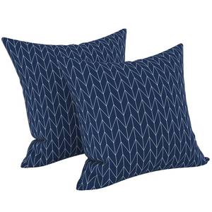 lot 2070 image: LVTXIII Outdoor Pillow Covers 20x20 Inch, 2 Pack Large Square Throw Pillow Cases, Fade-Resistant Cushion Covers for Patio Furniture Sofa, Garden Porch, Herringbone Navy