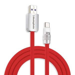 lot 2083 image: chubbycable Chubby 2.0 USB C 120W Fast Charging Cable Silicone Soft Durable USB C Cable Extra Thick Charger Cord Compatible with iPhone 17-15 Series iPad, Red, USB-A to Type-C, 3.3FT