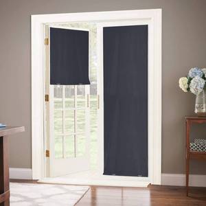 lot 2084 image: LazBlinds 100% Blackout Cordless Thermal Insulated UV Protection Privacy Curtain for Windows and Doors (26W x 68H, Black, 1 Panel)