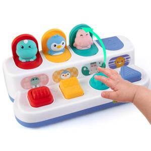 lot 2106 image: Montessori Cause and Effect Toy 6-12 Months, Baby Push Button Pop Up Animal Toy, Interactive Sensory Toys for Toddlers 1 2 3, Developmental Educational Toy for Boys Girls 9 10 11 Months