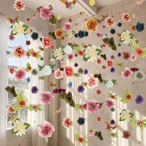lot 2111 image: XunYee 6 Pcs 35.4 ft Flower Garlands Artificial Wildflower Vines Floral Hanging Backdrop Fake Flower Garlands Faux Silk Wildflower Vine for Wedding Bridal Shower Home Garden Wall Arch Decor(Boho)