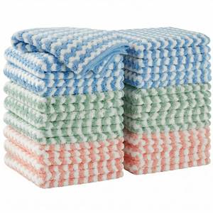 lot 2113 image: JOYMOOP 18 Pack Microfiber Cleaning Cloth, Kitchen Towels for Dish Drying Washing, Absorbent Streak Free Lint Free Rags for Cleaning, Reusable and Washable Towels - 10 x 10