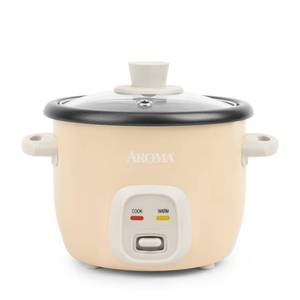 lot 2115 image: AROMA� Mini Rice Cooker, 2-Cup (Uncooked)  4-Cup (Cooked), Grain Cooker, Soup Maker, Oatmeal Cooker, Auto Keep Warm, 1 Qt, Milk Tea color