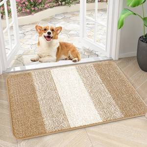 lot 2116 image: Kitinjoy Indoor Outdoor Door Mat, 30x17 Non-Slip Absorbent Dirt Trapper, Low-Profile Washable Inside Entrance Front Floor Mat, Sturdy Soft Entry Doormats for Entryway, Beige