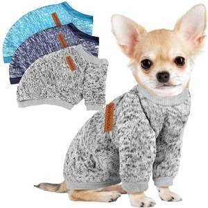 lot 2120 image: 3 Pack Dog Sweaters for Small Dogs Girl Boy Winter Fleece Clothes Warm Soft Dog Sweatshirt Outfit for Dogs Cats Pet Apparel