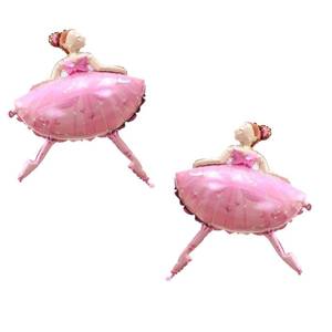 lot 2126 image: 2PCS Pink Ballet Dancing Girl Foil Balloon Aluminum Foil Mylar Helium Party Balloon for Birthday Party Decoration Wedding Baby Shower Ballet Dancing Themed Party