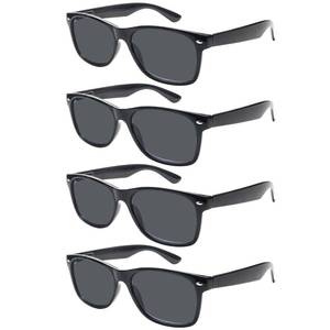 lot 2128 image: ZONLON 4 Pack Classic Reading Sunglasses for Women Men Spring Hinge, Outdoor Sun Readers Glasses with UV400 Protection (4 Black, 2.75, x)