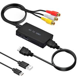 lot 2157 image: Amtake RCA to HDMI Converter,AV to HDMI Adapter,RCA to HDMI Composite Audio Video Converter Compatible with PS1, PS2, PS3, STB, Xbox, VHS, VCR,Black-Ray DVD Players
