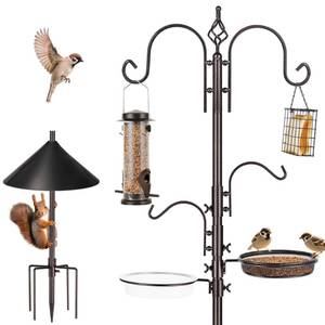 lot 3339 image: ERYTLLY Bird Feeders Bird Feeding Station Kit Bird Feeding Pole Wild Bird Feeder Hanging Kit with Squirrel Guard Baffle Suet Cage Tube Bird Feeder Planter Hanger Multi Feeder for Attracting Wild Birds