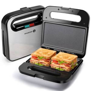 lot 3348 image: Aigostar Sandwich Maker, Non-Stick Panini Press Sandwich Maker Breakfast Grilled Cheese Maker, Stainless Steel Tostadora de Pan