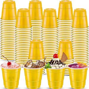 lot 3349 image: cssopenss 240 Pack 2 oz Yellow Plastic Shot Glasses Thanksgiving Shot Glasses Yellow Shot Cups for Wedding Party, Graduation Party, Summer Beer Taste Serving, Snacks