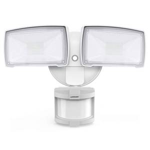 lot 3351 image: LEPOWER 30W LED Security Lights Motion Sensor Outdoor, 3200LM, 5500K, IP65 Waterproof, Hardwire 2 Head Motion Detector Flood Light for Garage, Yard, Porch