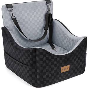 lot 3354 image: JOEJOY Elevated Dog Car Seat for SmallMedium Dogs up to 35 lbs, Memory Foam Booster Seat with Detachable Washable Cover, Travel-Safe Car Bed with Safety Belts & Storage Pockets, Grey