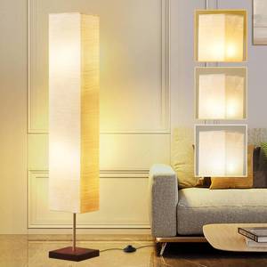 lot 3357 image: GyroVu Floor Lamp for Living Room, Color Temperature Adjustable Column Tall Lamp, Standing Lamp with Walnut Base Corner Floor Lamp for Bedroom, Office& Living Room-Beige(Bulbs Included)