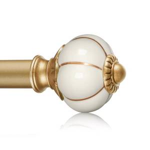 lot 3360 image: Ceramic Curtain Rods for Windows 18 to 55 Inch,1 Inch Adjustable Telescoping Drapery Rod Heavy Duty Window Treatment Single Curtain Rod Set for Bedroom,Gold Beige