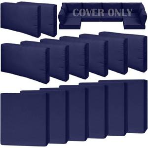 lot 3362 image: Cethytirko 14 Piece Outdoor Patio Waterproof Cushion Covers, Fits 6-Seat Wicker Rattan Sectional Couch Chair Furniture Cover Replacement Set - Fade-Resistant Patio Cushion Covers with Zipper