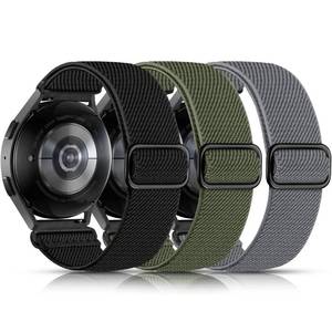lot 4067 image: Lerobo Elastic Bands Compatible with Samsung Galaxy Watch 7 6 5 4 40mm 44mmfor Galaxy Watch 6 Classic Band 43mm 47mmWatch 4 Classic Band 42mm 46mm5 ProActive 2,3 Pack Adjustable Nylon Sport Band