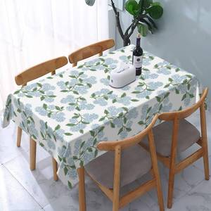 lot 4073 image: Spring Floral Tablecloth Rectangle 60 x 104 Inch Blue Hydrangea Flower Table Cloth Polyester Fabric Vintage Summer Flowers Table Cover for Kitchen Holiday Party Dining Picnic Outdoor Decor