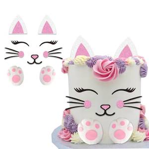 lot 4076 image: Cat Cake Topper Kitty Cat Face Foot Cake Decoration For Kitty Theme Birthday