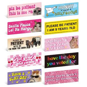lot 4083 image: Yoppix 10PCS Funny Car Bumper Magnet, Student Driver Magnet Prank Magnetic Sticker for Car Truck Metal, Hot Girls Hit Curbs New Driver Please Be Patient Waterproof Reusable