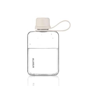 lot 4088 image: ALLKELR Portable Flat Water Bottle,BPA Free Reusable Tritan Plastic Travel Water Bottle Cup,Lightweight Leakproof Slim Water Bottle Fits Purse,Backpacking, Hiking (White, 8 oz)