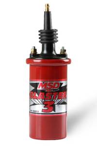 lot 4104 image: MSD 8223 Ignition Coil Blaster 3 Series (90 degree terminalboot), Red