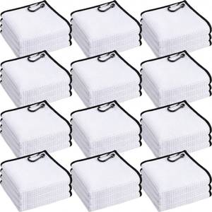 lot 4111 image: Batiyeer 12 Pcs Golf Towel Bulk for Golf Bags 16 x 16 Microfiber Fabric Towel with Clip Waffle Pattern, Fitness, Camping, Hiking, Yoga (White,16 x 16 Inches)