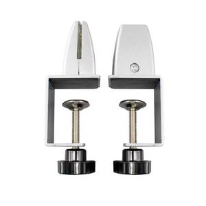 lot 4130 image: Sneeze Guard Support Clamp Partition Aluminum Adjustable Partition Support Acrylic Desk Divider Shield Privacy Panel Clamp For Clear Shield