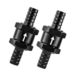 lot 4140 image: 532 2PCS Fuel One-way Check Valve, Aluminium Alloy 4mm OD Fuel Line Check Valve One Way Non Return for Diesel Gasoline Water, Black (Set of 2)