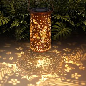 lot 4149 image: DIBIEECN Birthday Gifts for Women Mom Grandma Wife, Solar Lanterns Outdoor Waterproof, Metal Hanging Lights Garden Decor, LED Decorative Lantern for Patio Porch Backyard, Fairy, 1 Pack