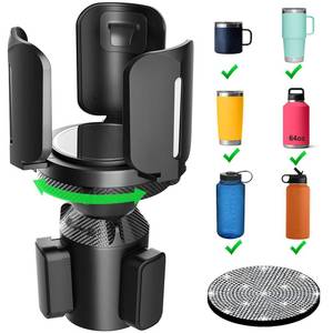 lot 4152 image: Upgraded 64oz Large Cup Holder Expander with Coaster for Car, Expandable Cup Holder Adapter with Adjustable Base, Universal Compatible with Yeti, Hydro Flasks, Owala, Other Big Bottles Mugs Drinks
