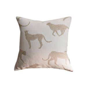lot 4157 image: Croker Horse 20x20 inches Throw Pillow Cushion Covers - White Leopard Cheetah Chenille Jacquard Embroidery Couch Sofa Pillow Covers for Living Room Bedroom