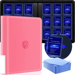 lot 4168 image: TRUGQ Toploader Binder Holds 324 Toploaders - 20 ToploadersWaterproof PU Leather  Anti-Yellowing PP Inserts  Ridge Tab Sorting Portable top loader binder for cards(For SportsGame Cards)