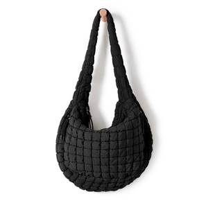 lot 5376 image: ODODOS Quilted Carryall Tote Bag for Women Crossbody Large Hobo Lightweight Padding Shoulder Bag, Black