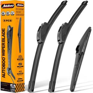 lot 5381 image: AUTOBOO 2620 Windshield Wipers with 12 Rear Wiper Blade Replacement for Toyota Highlander 2019 2018 2017 2016 2015 2014 2013 2012-2008 Lexus GX460 2021-2011-Original Factory Quality (Pack of 3)